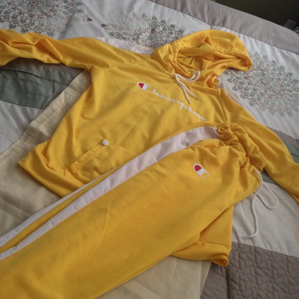 Yellow hoodie and pants set